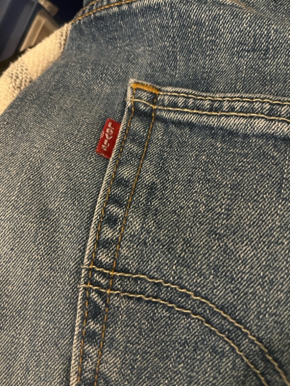 Levi's Faded Blue Denim Jean Shorts - Picture 8 of 8